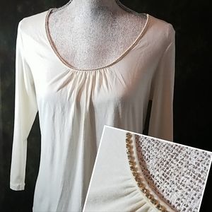 Jewel Trimmed Top by Hillard & Hansen